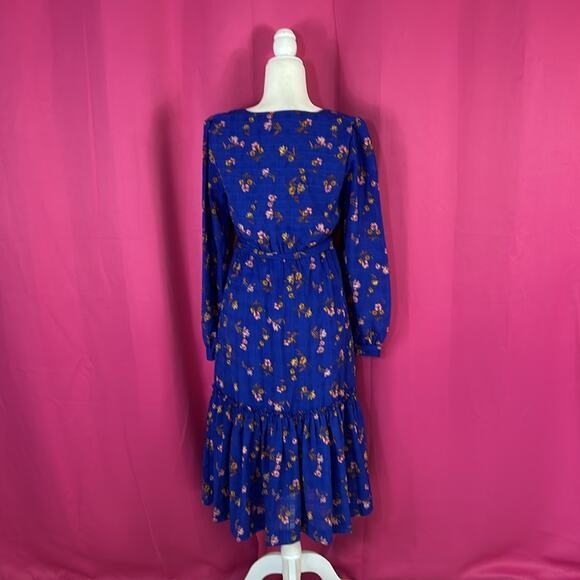 Draper James RSVP boho blue floral print prairie dress, size small - Picture 3 of 10